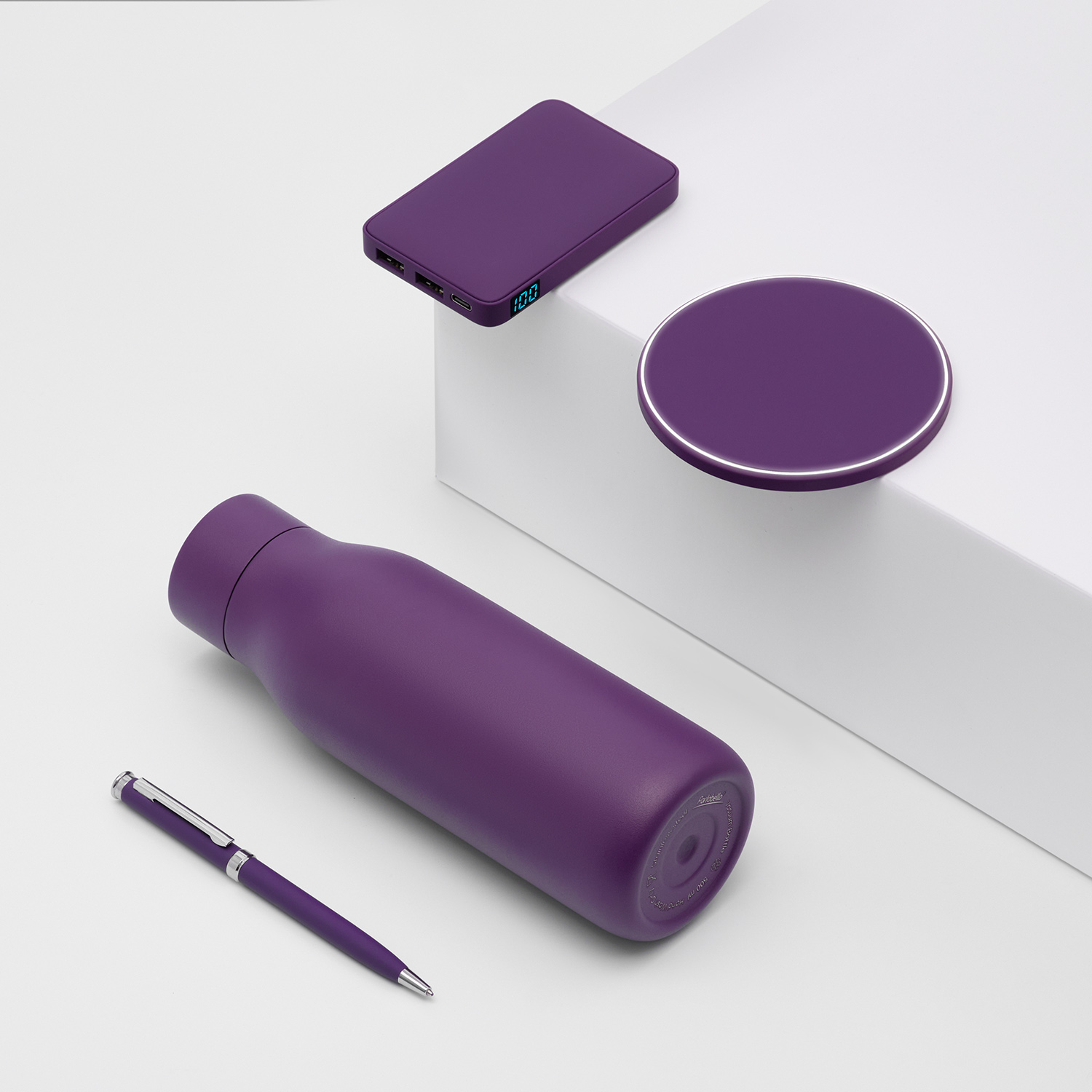 Внешний аккумулятор с подсветкой Анкор (Ancor) 5000 mAh, фиолетовый