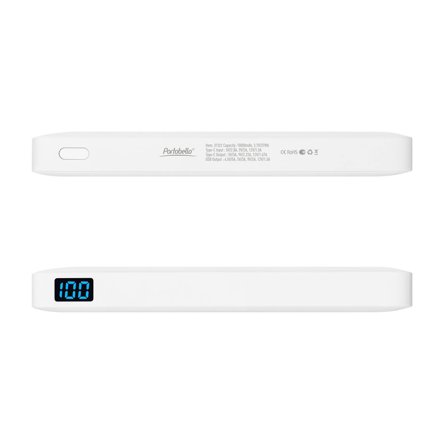Внешний аккумулятор с подсветкой Анкор Плюс PD (Ancor PD Plus) 10000 mAh, белый