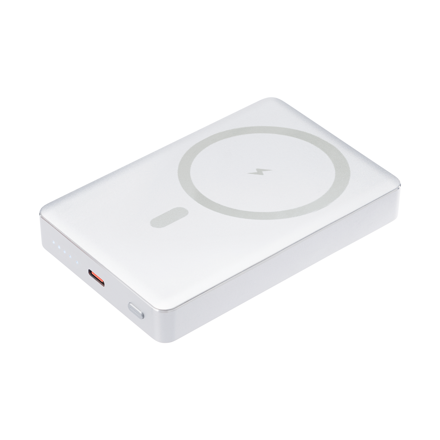 Внешний аккумулятор Атлантис Плюс PD (Atlantis PD Plus) 10000mAh с функцией беспроводной зарядки 15W, серебряный