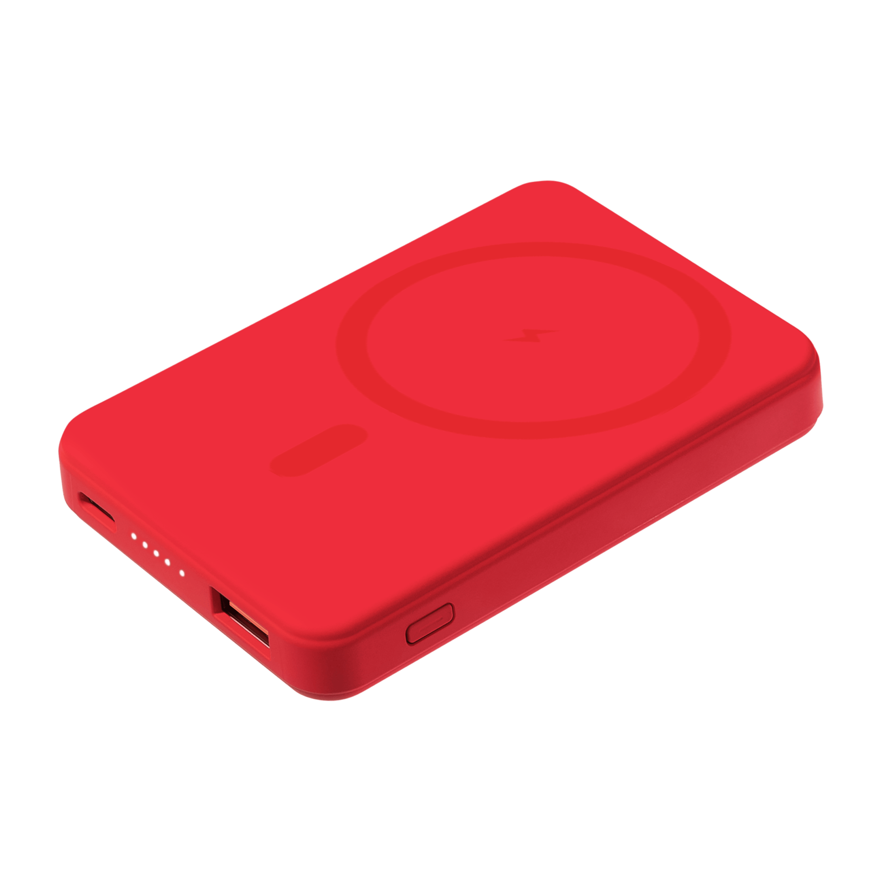 Внешний аккумулятор Ларго PD (Largo PD) 5000mAh с функцией беспроводной зарядки 15W, красный
