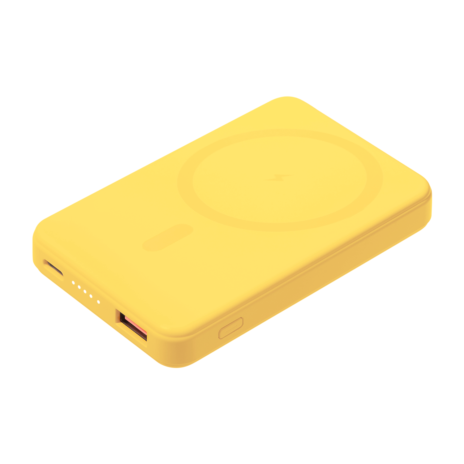 Внешний аккумулятор Ларго PD (Largo PD) 5000mAh с функцией беспроводной зарядки 15W, желтый