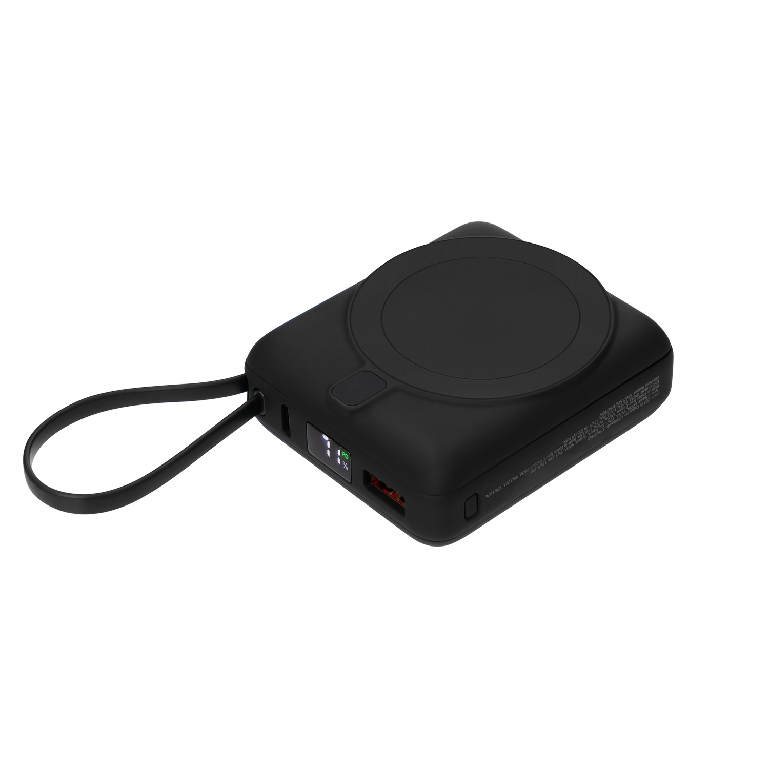Внешний аккумулятор с подсветкой Риттер PD (Ritter PD) 10000mAh с функцией беспроводной зарядки 15W, черный