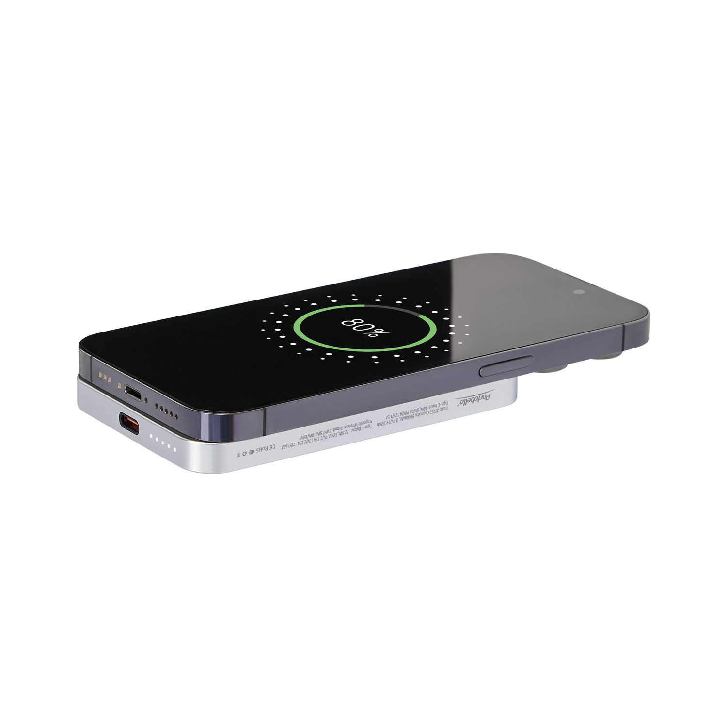 Внешний аккумулятор Артекс PD (Artex PD) 5000mAh с функцией беспроводной зарядки 15W, серебряный
