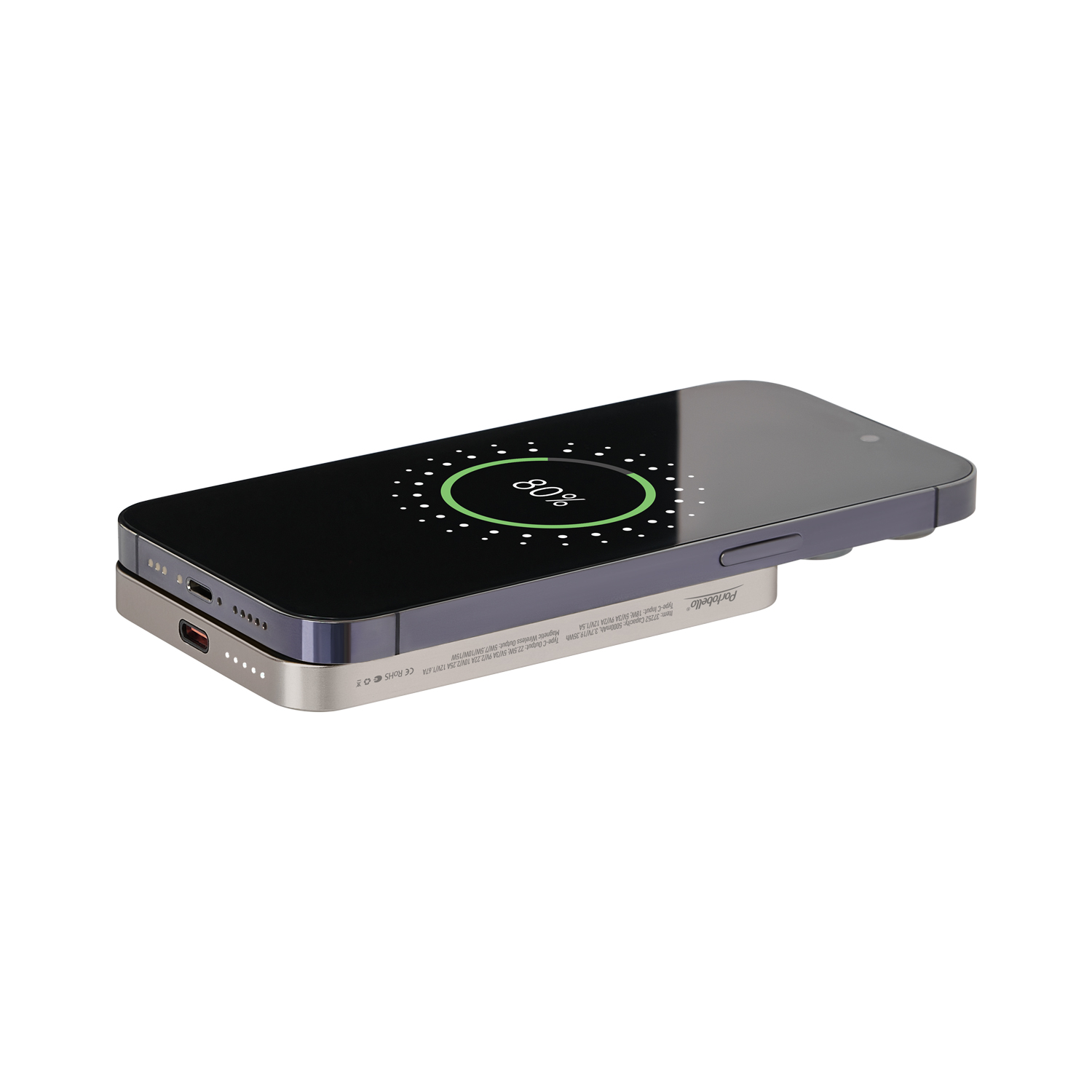 Внешний аккумулятор Артекс PD (Artex PD) 5000mAh с функцией беспроводной зарядки 15W, титановый