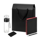 Подарочный набор Велком Пак Спарк (Welcome Pack Spark), черный/красный (бутылка, ежедневник, ручка, ЗУ, коробка-пакет)