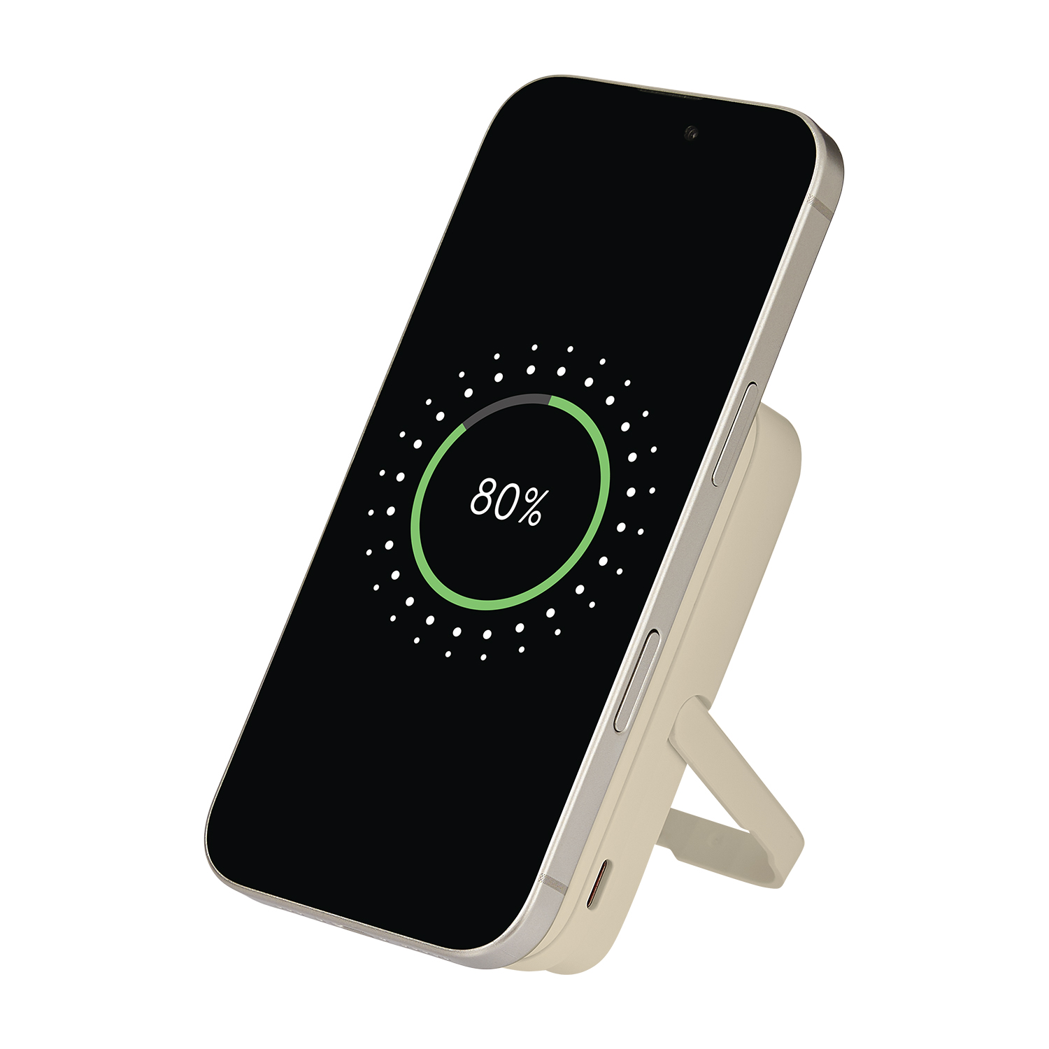 Внешний аккумулятор Юнион PD (Union PD) 10000mAh с функцией беспроводной зарядки 15W, бежевый