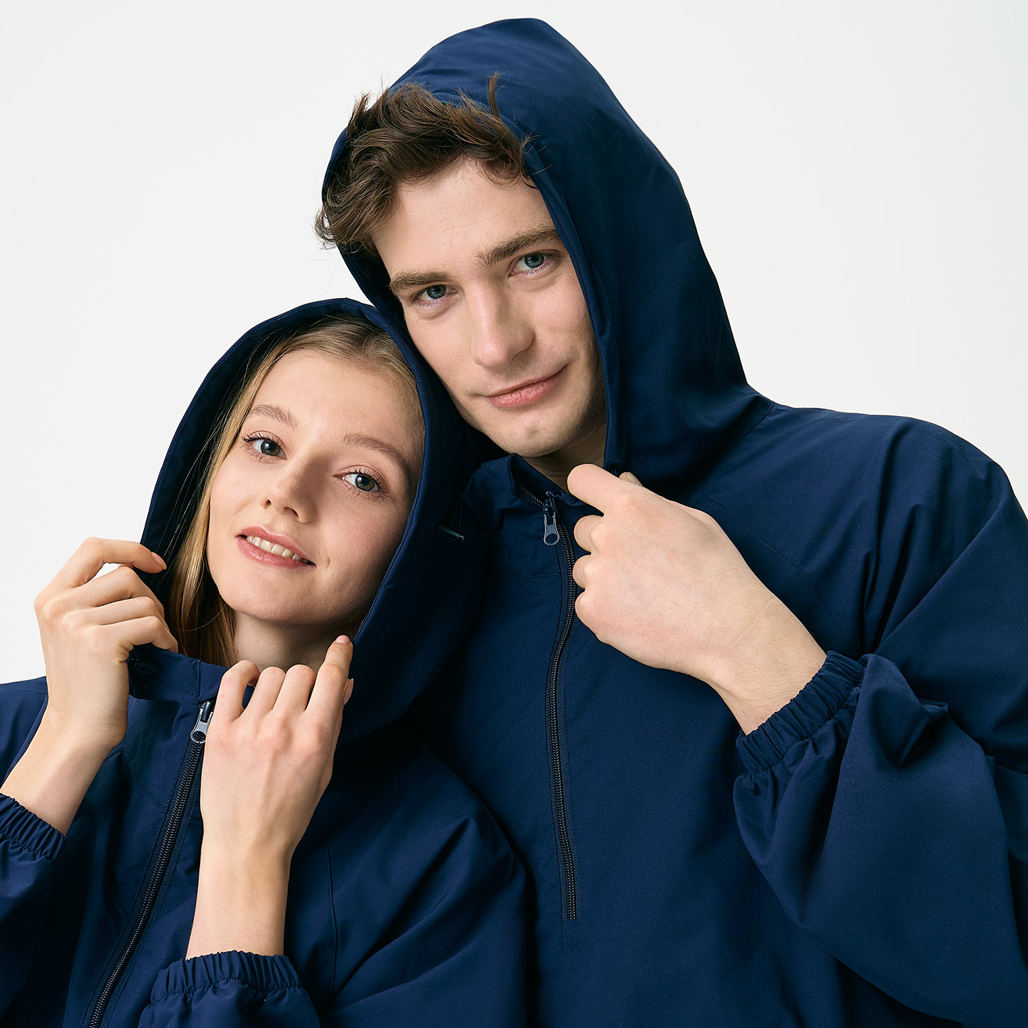 Ветровка (анорак) оверсайз унисекс Риссман (Rissman), темно-синяя, размер XL/XXL