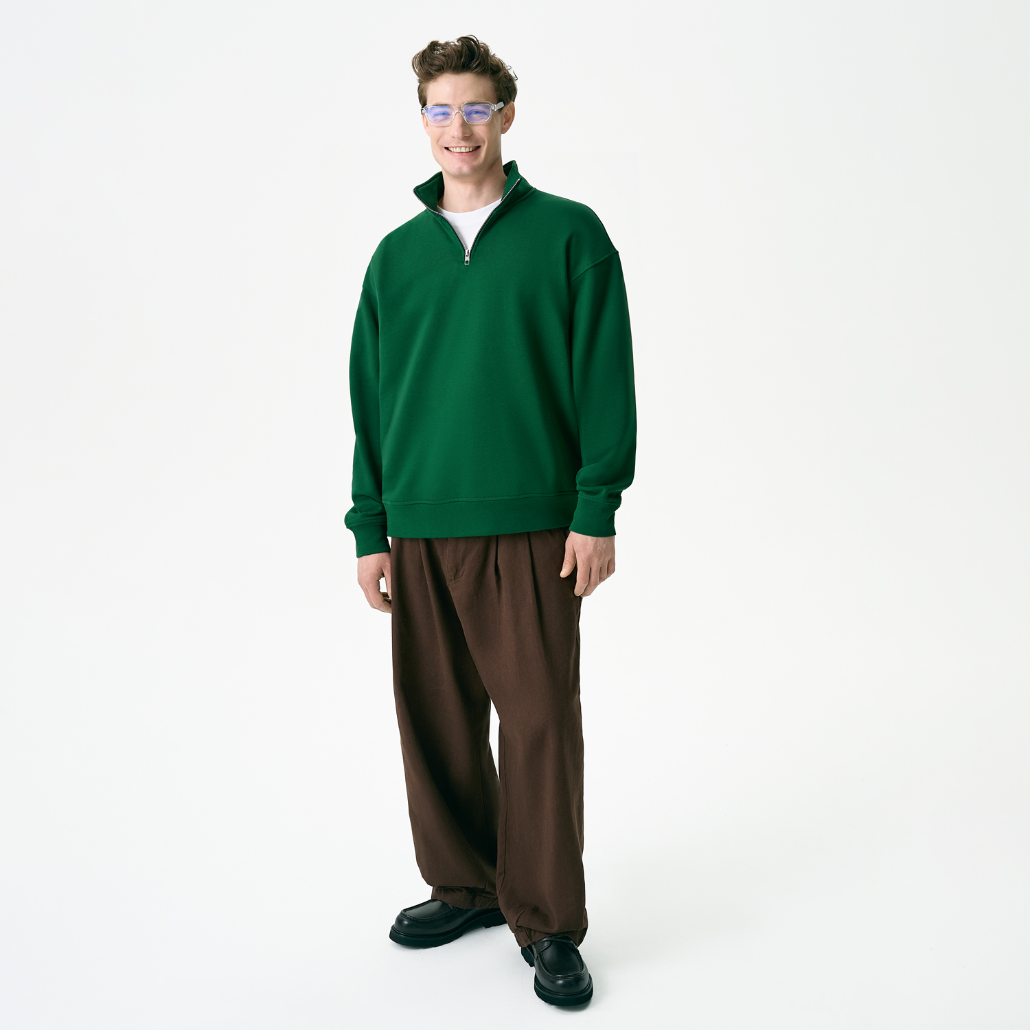 Толстовка на молнии унисекс Флоу (Flow), зеленая, размер 3XL/4XL
