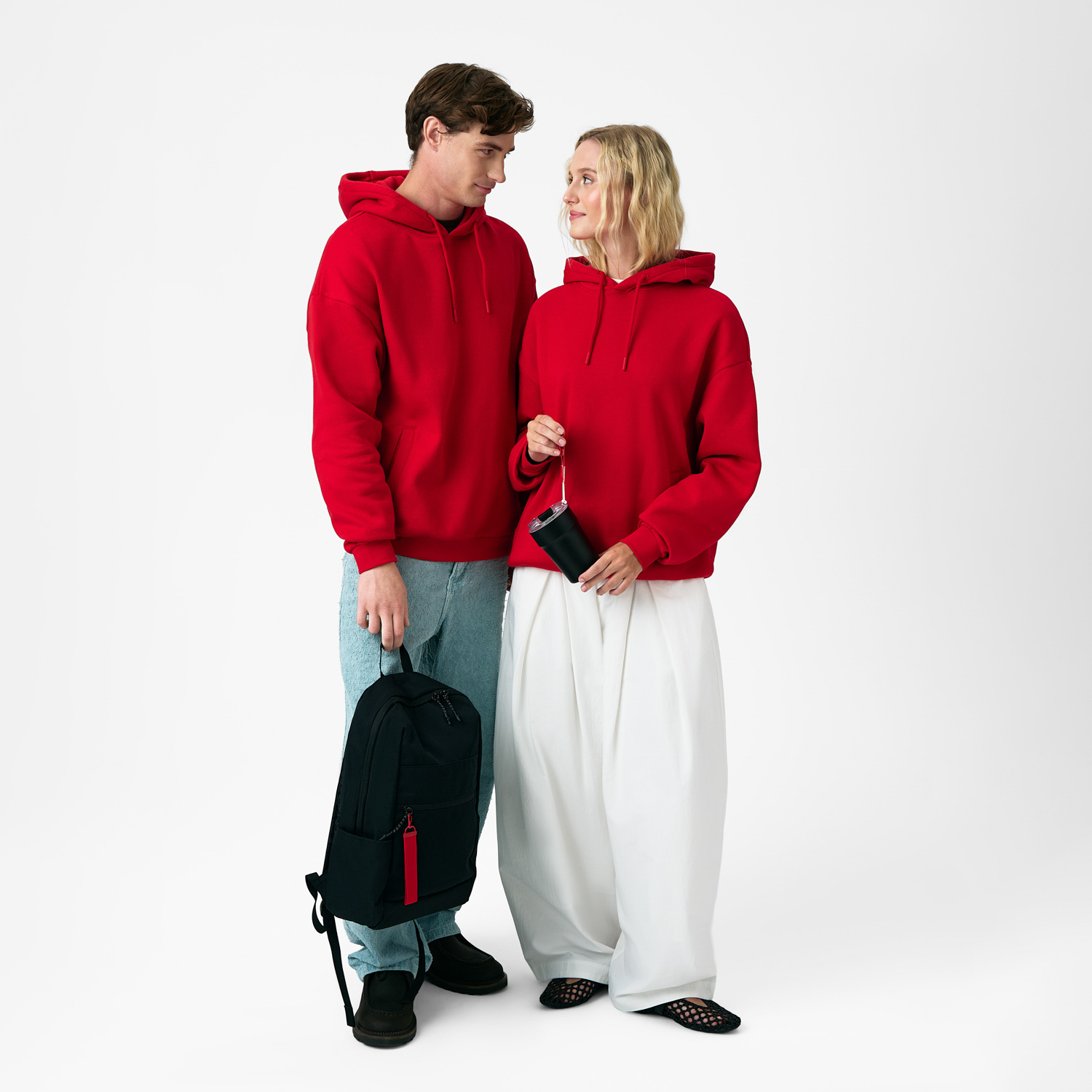 Худи релакс унисекс Баланс (Balance), с начесом, красный, размер 3XL/4XL