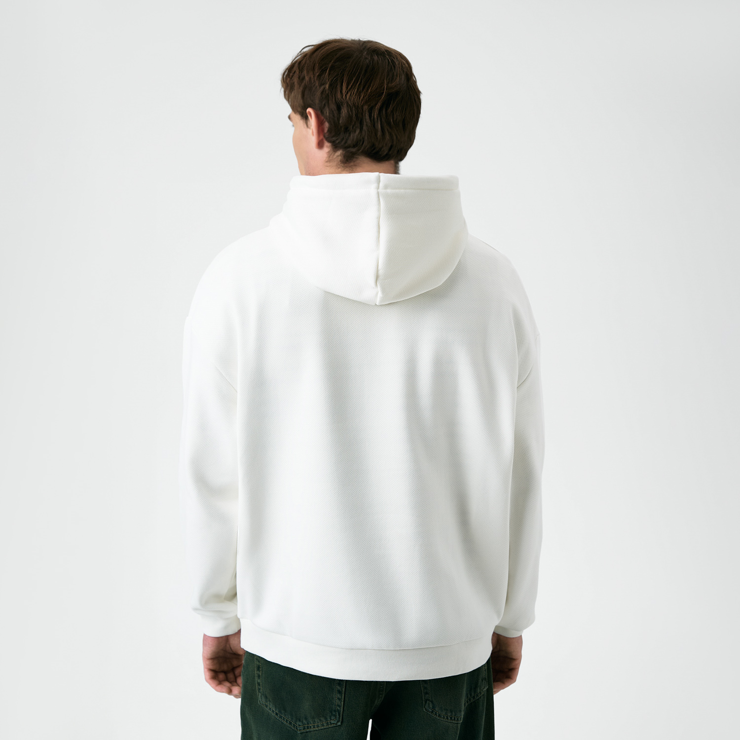 Худи релакс унисекс Баланс (Balance), с начесом, белый, размер 3XL/4XL
