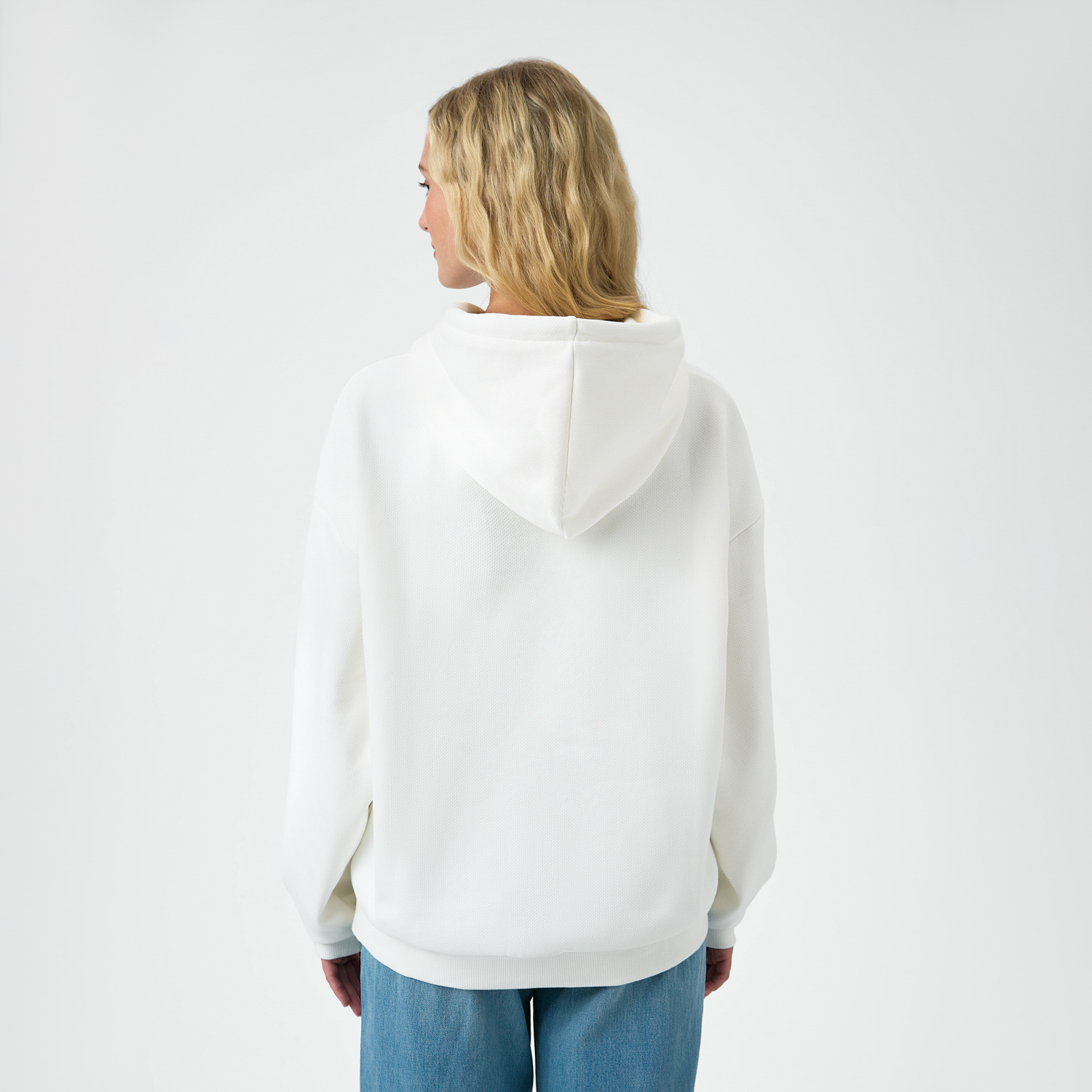 Худи релакс унисекс Баланс (Balance), с начесом, белый, размер 3XL/4XL